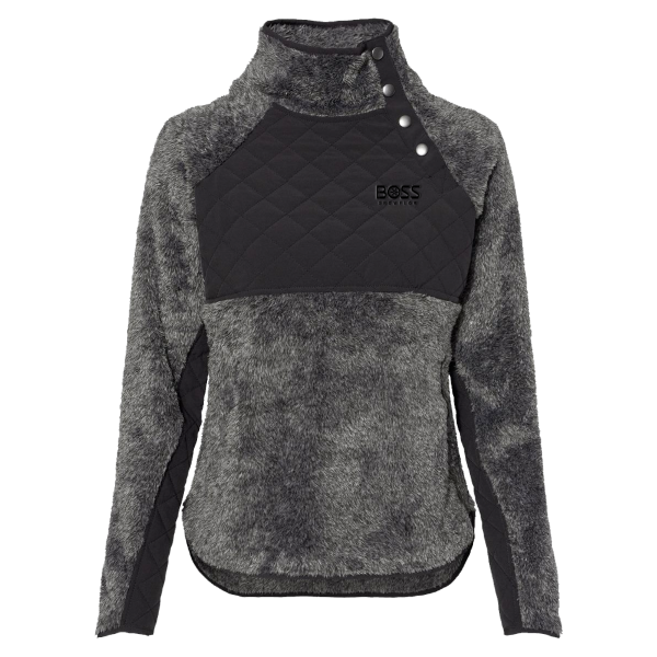 Ladies Quilted Fleece Pullover