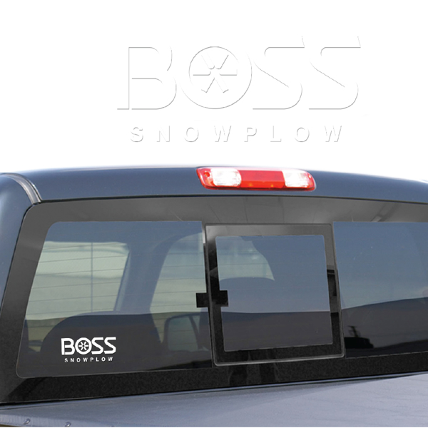BOSS Snowplow 8" White Decal Product Image on white background