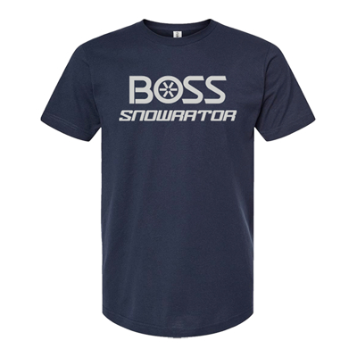 BOSS Navy Snowrator Tee Front Image on white background