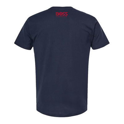 BOSS Navy Snowrator Tee Front Image on white background