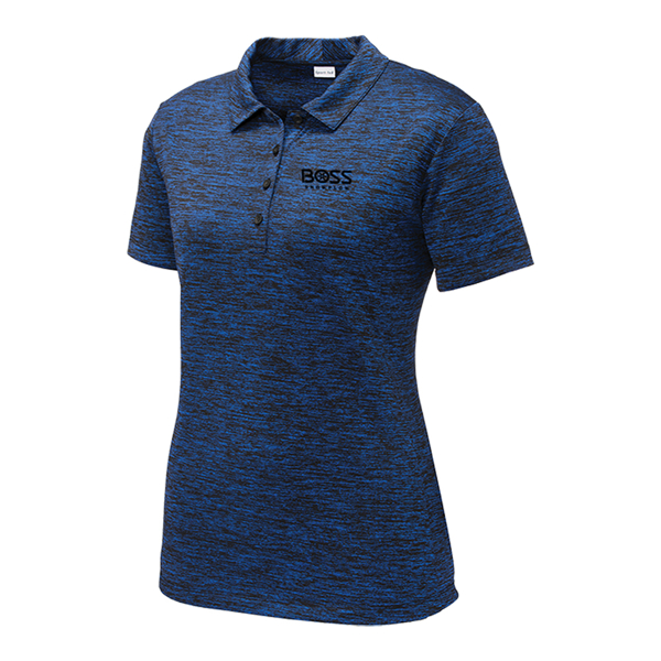 BOSS Ladies' Pro Black&Blue Polo Product Image on white background