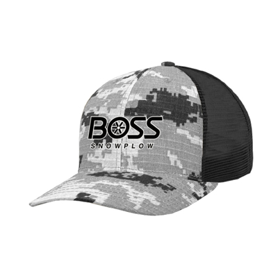 BOSS Grey Digital Camo Hat Front Image on white background
