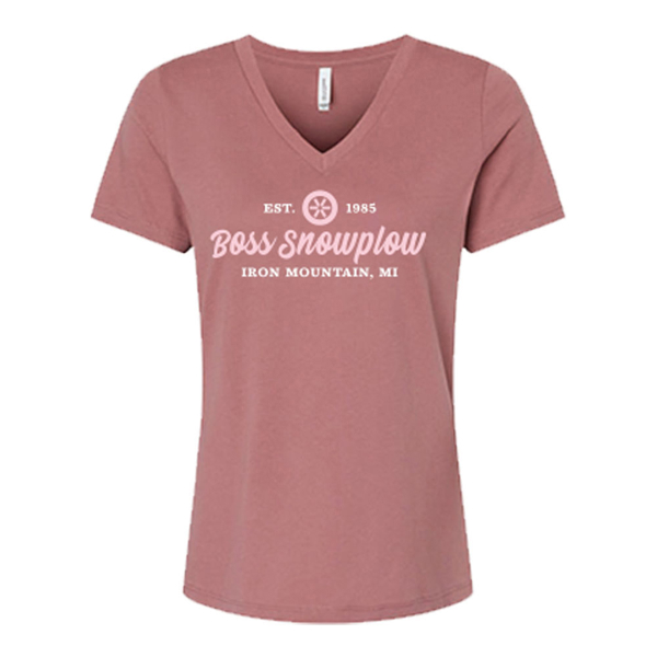 Ladies V-Neck Tee Front Image on white background