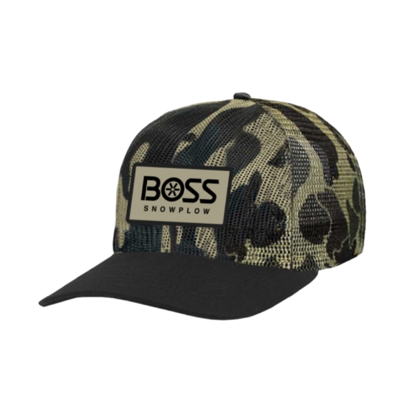 Image of the Camo Full Mesh Hat with BOSS Snowplow logo on the front
