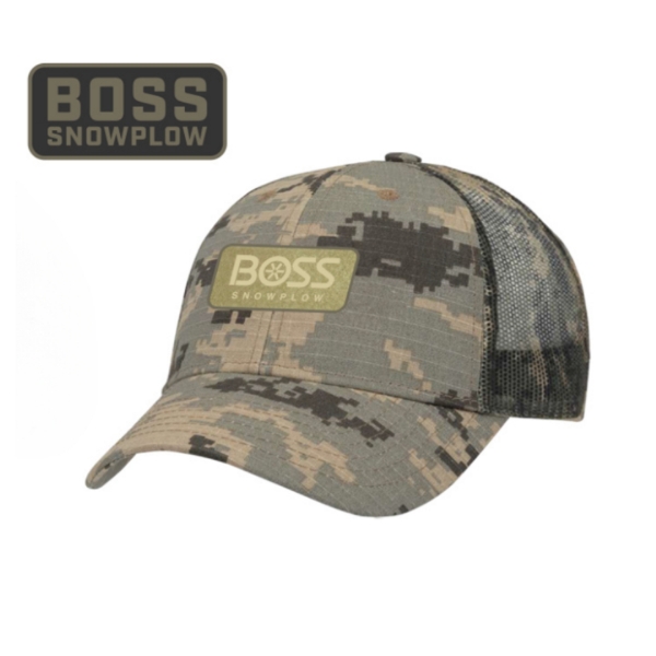 Image of the Digi Camo Patch Hat with the BOSS Snowplow logo on the front