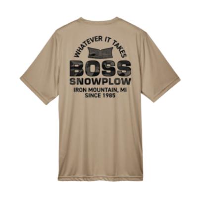 Image of the BOSS FDE Territory Athletic Tee with "Whatever It Takes" text and BOSS Snowplow logo on the back