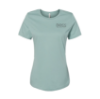 Front image of the Dusty Blue BOSS Ladies Flag Tee with the BOSS Snowplow logo on the left chest