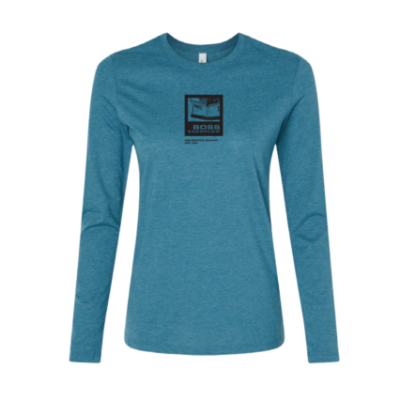 Image of the BOSS Ladies LS Thumbnail Tee with the BOSS Snowplow graphic on the front