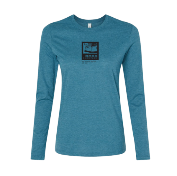 Image of the BOSS Ladies LS Thumbnail Tee with the BOSS Snowplow graphic on the front