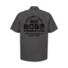 Image of the Black BOSS Territory Shop Shirt with the BOSS Snowplow and "Whatever It Takes" text on the back