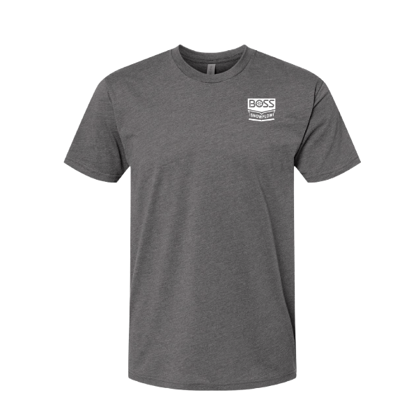 BOSS Snowplow heather gray t-shirt front with left chest logo