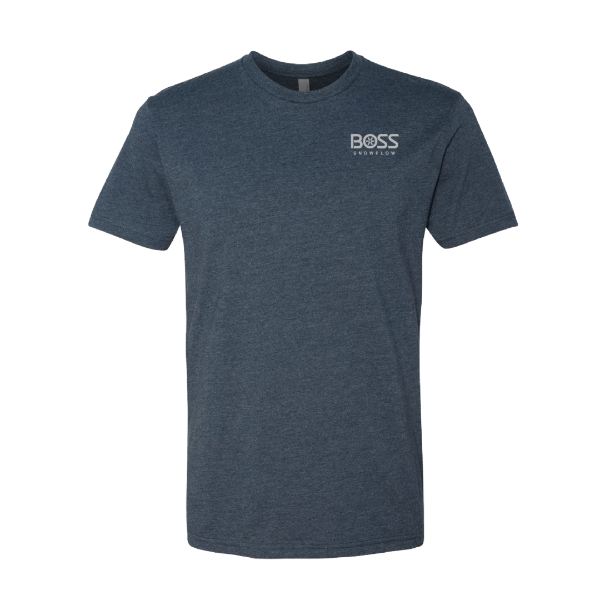 BOSS Snowplow navy heather t-shirt front with left chest logo