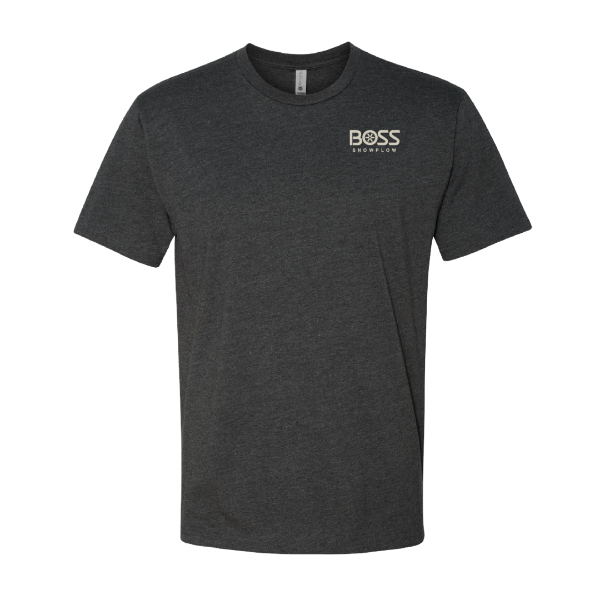 BOSS Snowplow heather charcoal t-shirt front with left chest logo