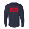 BOSS Snowplow Restore Order Since 1985 long sleeve shirt back view with mountain and tree line graphic