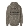 BOSS Snowplow camo pullover hoodie back view with “Set the Standard” graphic